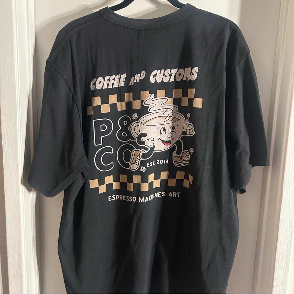 P&co XXL Coffee & Customs Graphic Mens T shirt